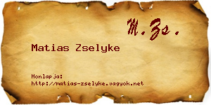 Matias Zselyke névjegykártya